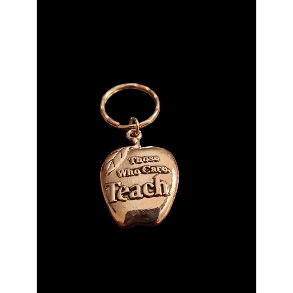 Those Who Care Teach Apple Silvertoned Charm Key Chain Keyring Teacher